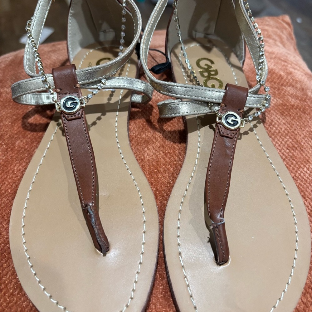 GBG L.A. rhinestone Sandals with ankle straps